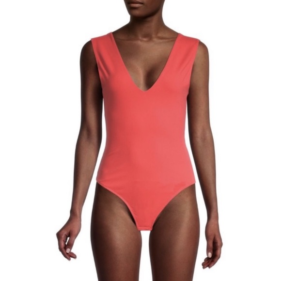 Free People Keep It Sleek Duo Bodysuit In Pink Poinsettia, Size XL, NWT - Picture 8 of 9